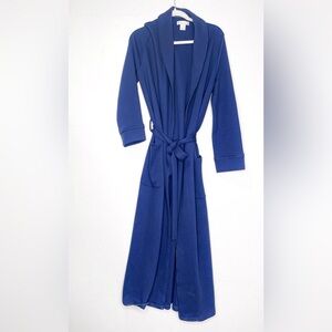 Carmen Von Glaser Luxury Pima Cotton Navy Blue Spa Robe Size Medium